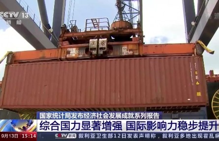 國家統(tǒng)計(jì)局發(fā)布經(jīng)濟(jì)社會(huì)發(fā)展成就系列報(bào)告 綜合國力顯著增強(qiáng)