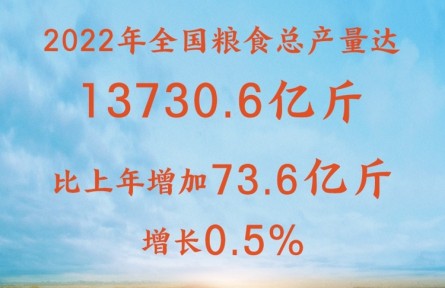 增產(chǎn)豐收！2022年全國糧食總產(chǎn)量達(dá)13730.6億斤