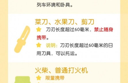 出發(fā)前必看！這些物品不能帶上火車